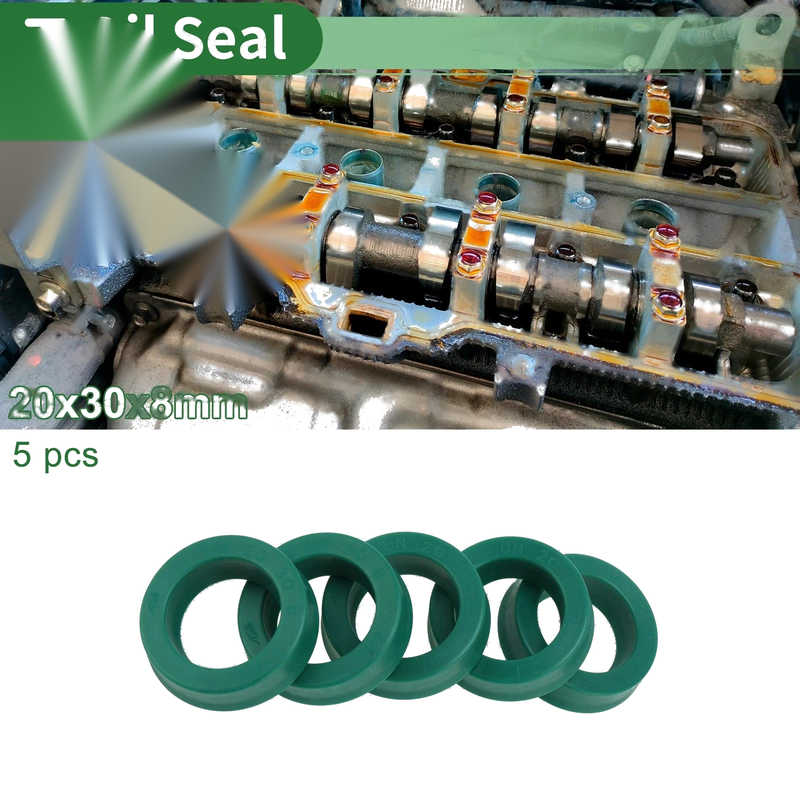 Oil Seal TPU 20x30x8mm High Pressure Green 5 Pcs