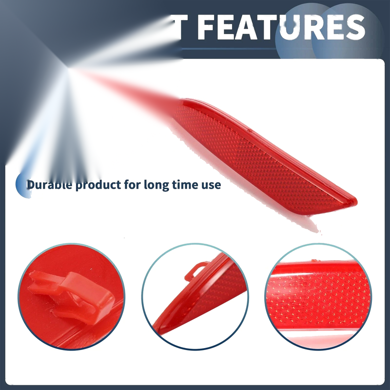 Ford Fiesta Sedan Red Rear Left Bumper Reflector (2009-2012)