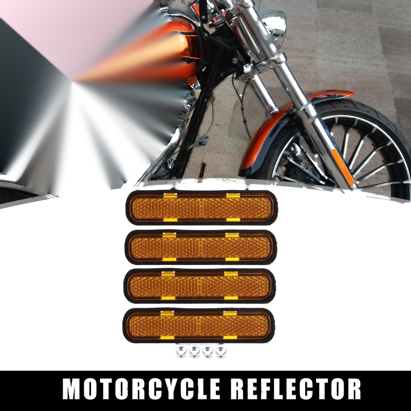 Make Model 4x M5x0.8 Orange Rectangular Screw-on Reflective Reflector