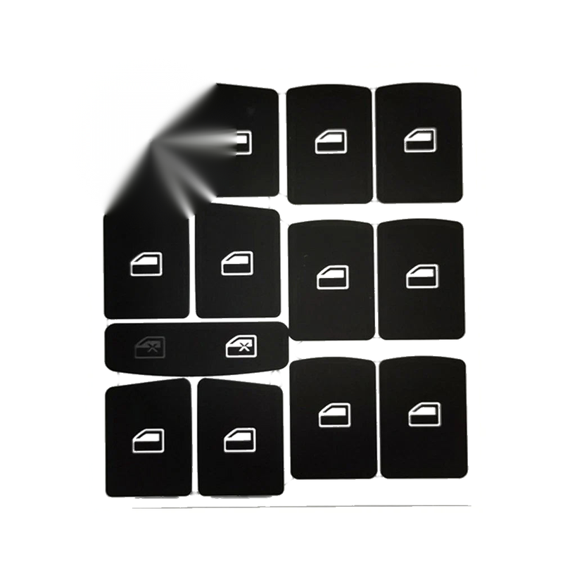 A6 Clima Decals Stickers Black Vinyl Panel Button