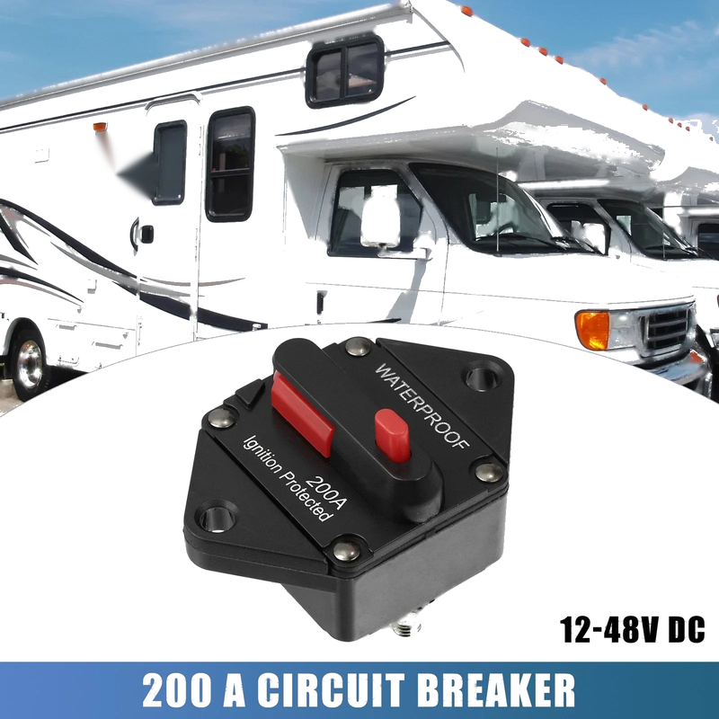 Automotive RV Marine Waterproof 200A Circuit Breaker 12V-48VDC