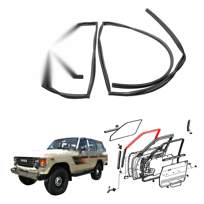 Toyota Land Cruiser BJ60 FJ60 FJ61 HJ61 1980-1990 Rear Door Glass Run Channel x2