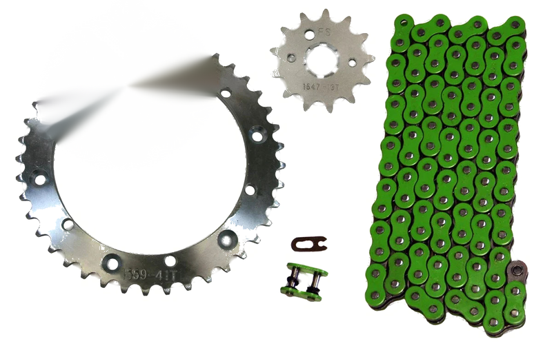 Yamaha Banshee Green 520x104 O-Ring Chain & 13/41 Sprockets (1989–2006)