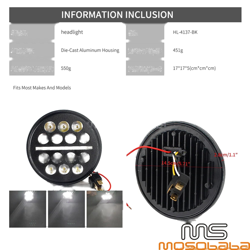 Harley Dyna Softail Street Bob 5.75'' LED Projection Headlight (2018-2023)