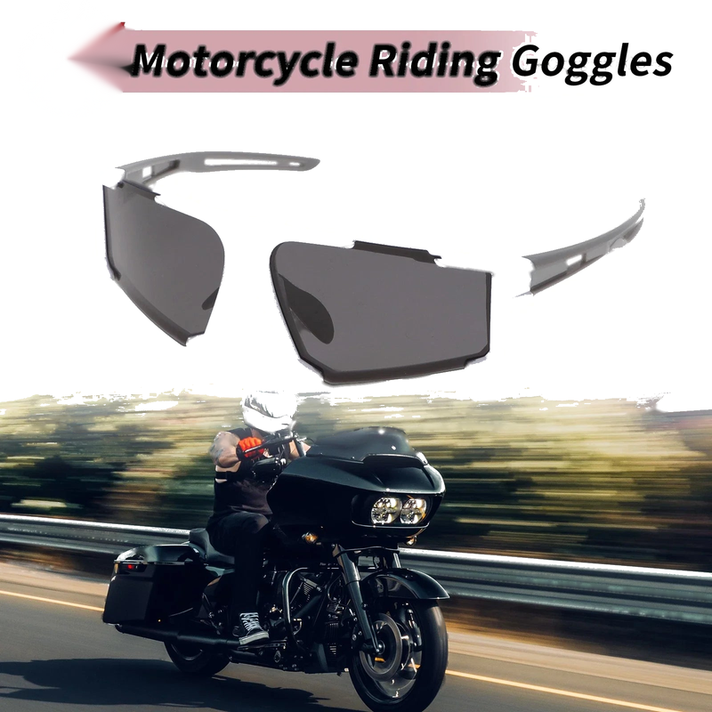 Motorcycle Goggles Grey Lens White Frame Tri-acetel Cellulose