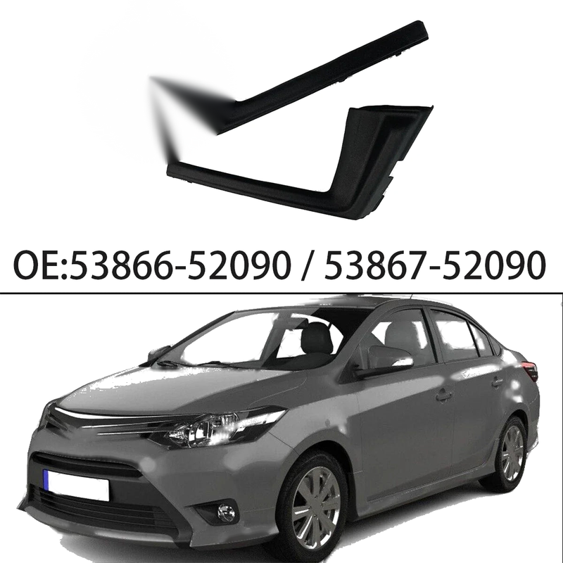 Toyota Yaris Front LH+RH Fender Cowl Side Fender Black (2012–2014)