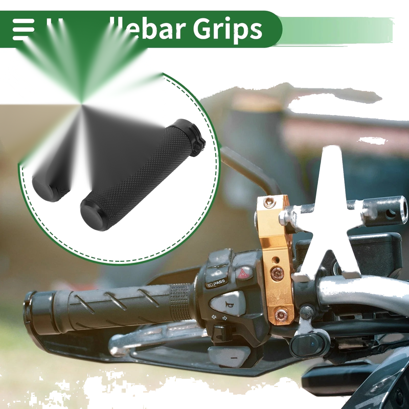 25mm Motorcycle Hand Grips Cover Kit Handlebar Grips TPU Black