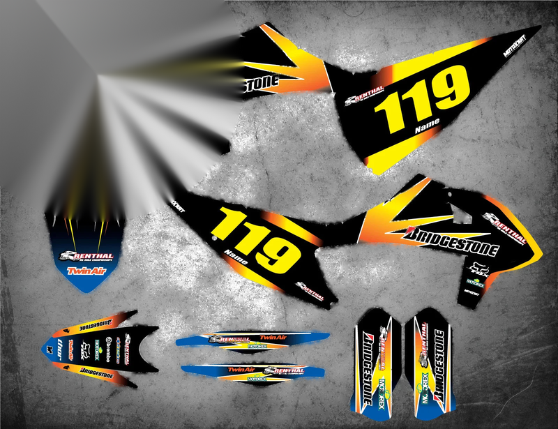 KTM SX 2019 - SUNRISE STYLE Stickers Decals Custom Graphics Full Kit