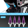 Universal Motorcycle License Plate Screws Cover 5.4 cm Purple 4 pcs