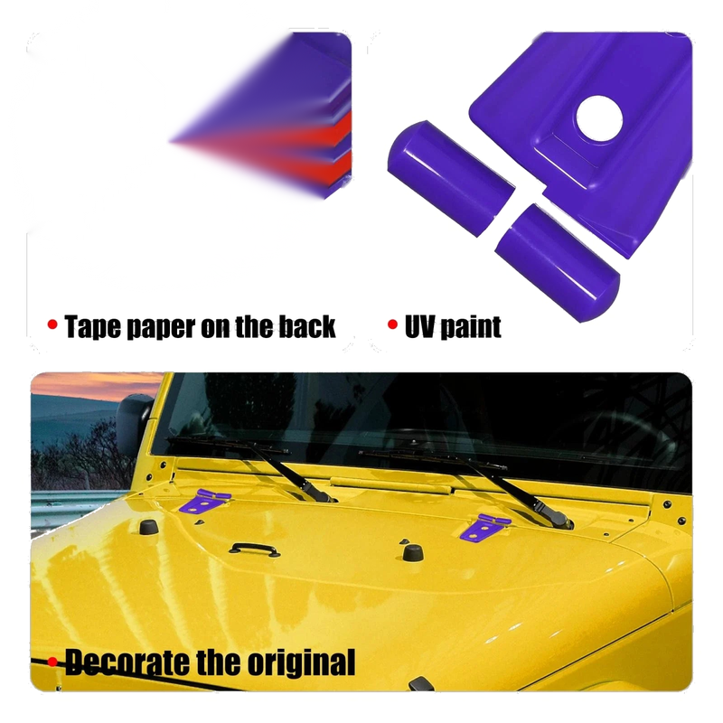 Jeep Wrangler 2007-2018 Purple Engine Hood Hinge Covers