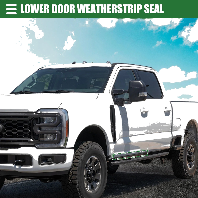 Ford F-250 (1997-2007) - 1 Pair Black Rubber Car Window Weatherstrip