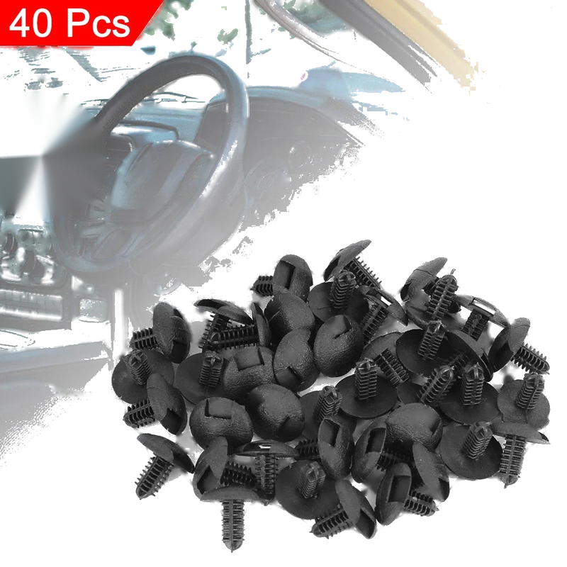 Toyota 40pcs Plastic Bolt Rivets Fastener Expansion Trunk Clips Black
