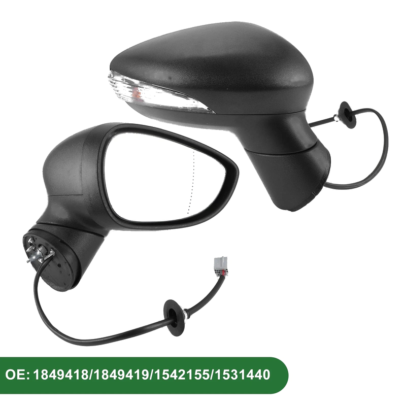 Ford Fiesta MK7 (2017-2023) Manual Folding Black Right Side Door Mirror