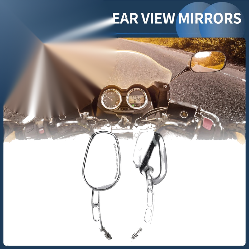 Harley Dyna Road King Set Chrome Silver Tone Rear View Mirrors (1994–2013)