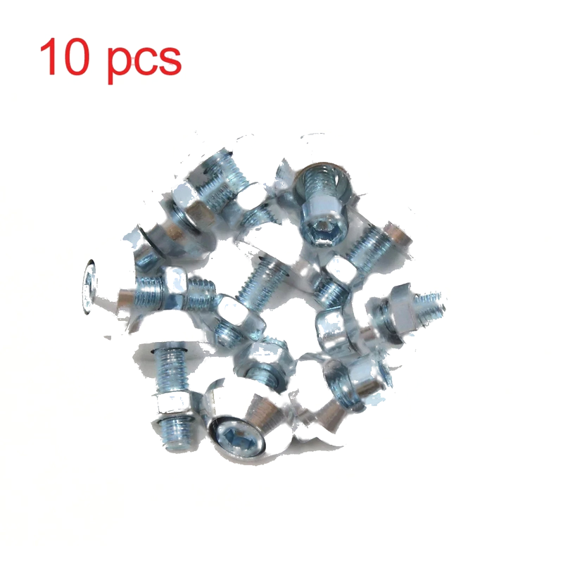 Scooter 10pcs Silver Tone Aluminum Alloy License Plate Bolts Screws
