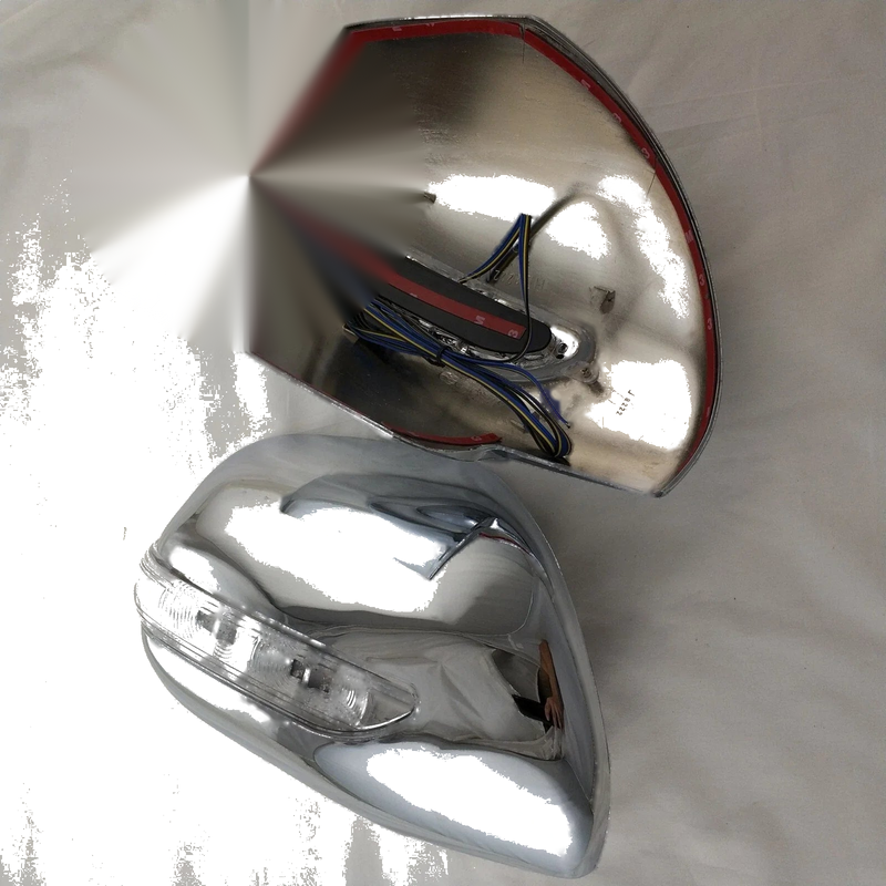 Prado FJ120 2 x pcs Chrome Rearview Mirror LED Light Cover Trim (2003-2009)