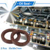 Make Model Oil Seal 35x50x7mm FKM Rubber Brown 2 x