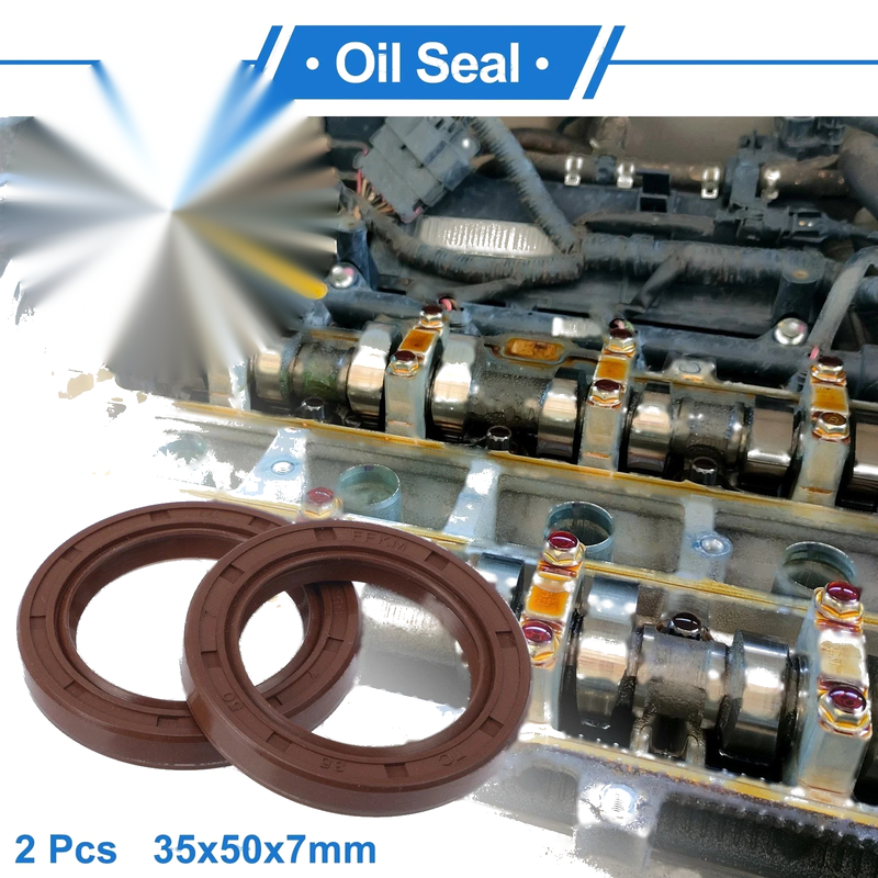 Make Model Oil Seal 35x50x7mm FKM Rubber Brown 2 x