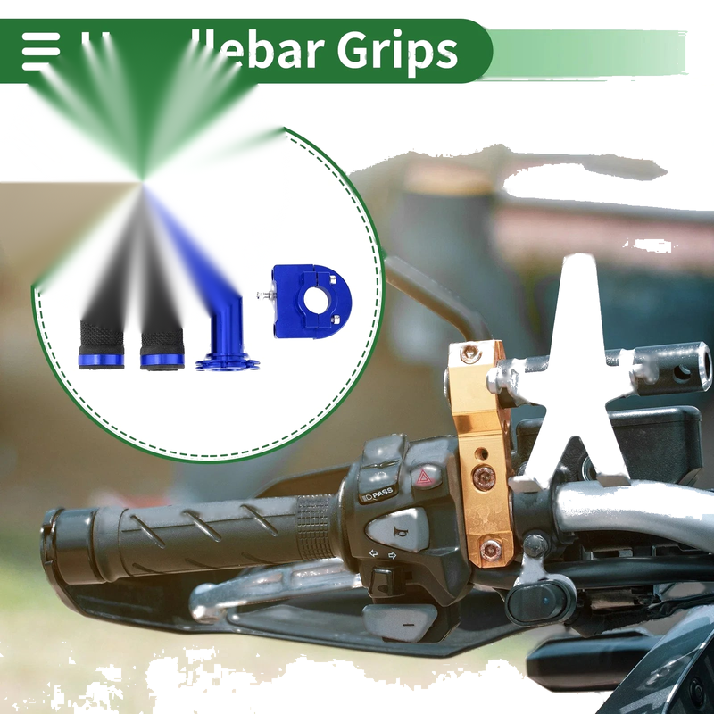 Motorcycle Hand Grips Cover End Grips Diamond Pattern Rubber