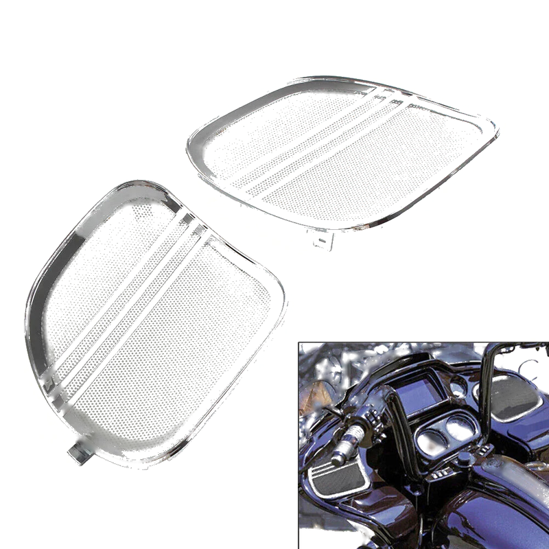 Harley Road Glide Chrome Speaker Grills Cover Trim (2015-2022)