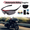 Set Motorcycle Riding Goggles Dark Gray Lens Red Black Frame Cycling Sunglasses