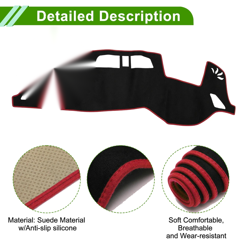 Mitsubishi Outlander 3 PHEV GN0W Black Red Dash Cover Mat (2013-2023)