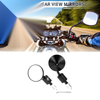 M6 Motorcycle Rear View Mirrors Round Shape Black Aluminum Alloy 1set
