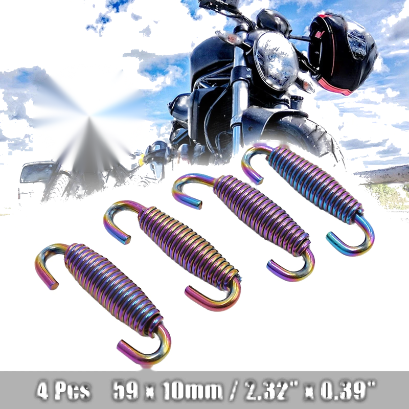 4pcs Stainless Steel Colorful Swivel Motorcycle Exhaust Pipe Springs