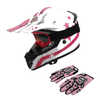 Kids ATV Off-Road Motocross (DOT) White Pink Youth Full Face Motorcycle Helmet