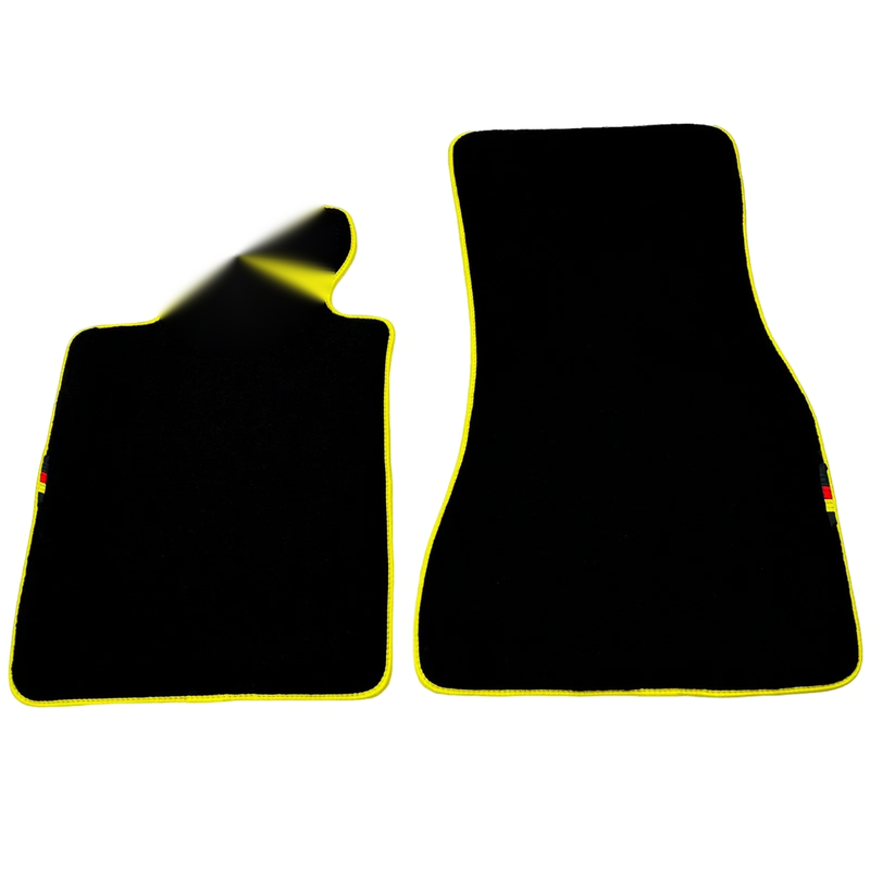 BMW 6 Series E64 Convertible 2004-2010 Yellow Trim Black Floor Mats