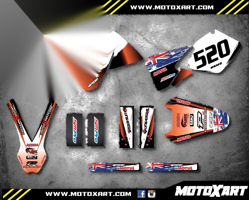 KTM 250 SX (1998-2000) Decals Stickers Custom Graphics Kit AUSSIE PRIDE