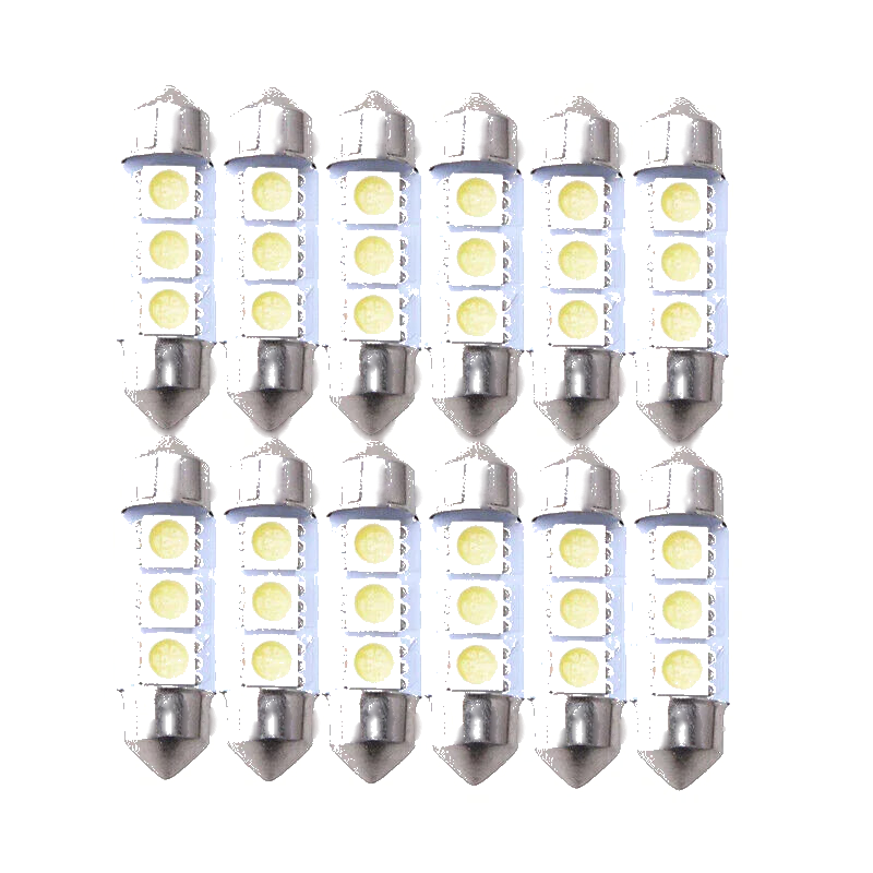 Universal () 12 x 5050 36mm SMD Car Interior Dome LED Light Bulbs