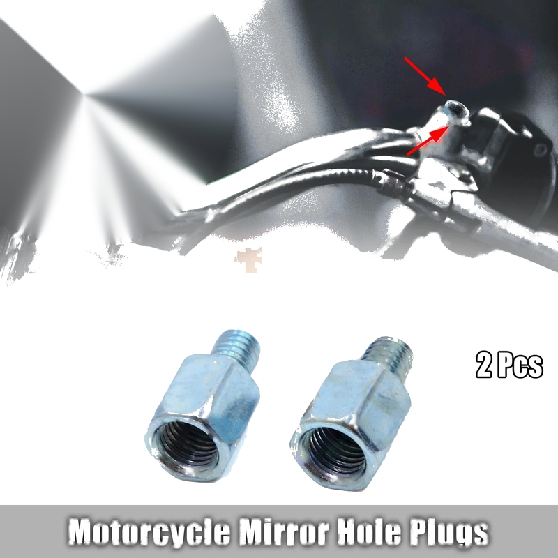 2 Pcs 9mm Mounting Dia Clockwise Motorcycle Rear View Mirror Adapter Bolts