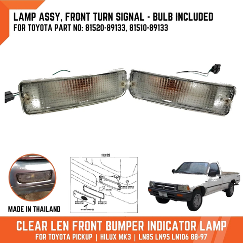 Toyota Hilux Ute Clear Front Bumper Signal Light (1988-1996)