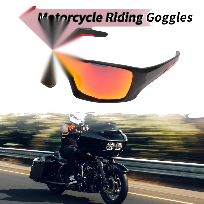 MakeModel Riding Goggles Red Lens Black Frame Tri-acetel Cellulose