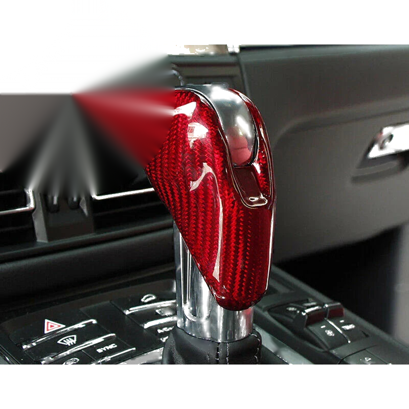 Porsche Macan 911 Red Carbon Fiber Gear Shift Knob Cover (2014-2020)
