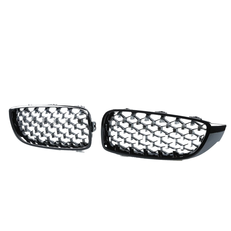 BMW F32 F33 F36 F80 F82 M3 M4 Front Grille Black/Chrome Diamond Slats (2012-2020)