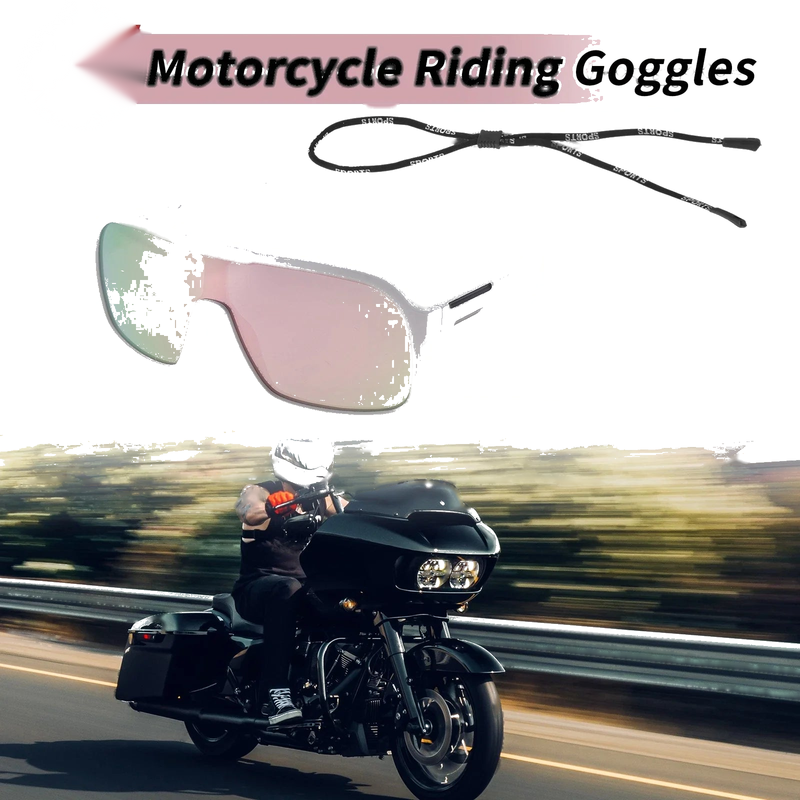 Motorcycle Riding Goggles Pink Lens Black White Frame UV400