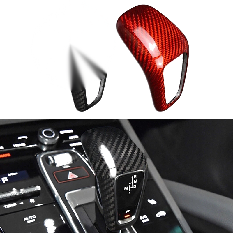 Porsche Cayenne Black Carbon Fiber Gear Shift Knob Cover (2019-2023)