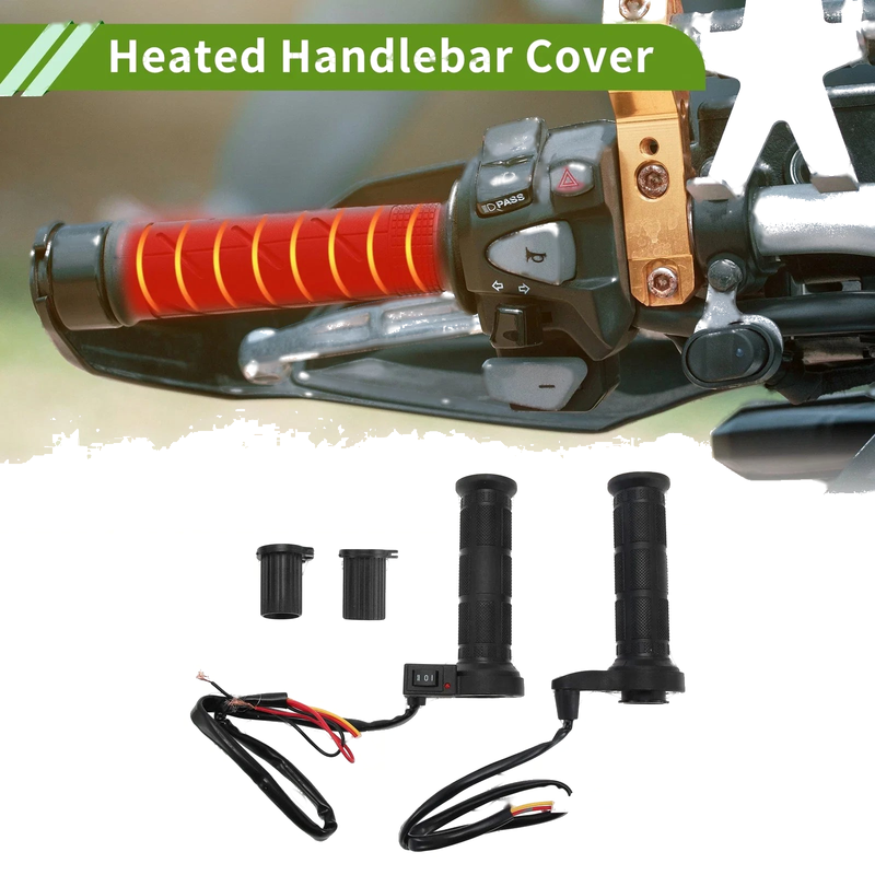 Motorcycle Heated Handlebar Grips Cover TPU ABS Metal Black