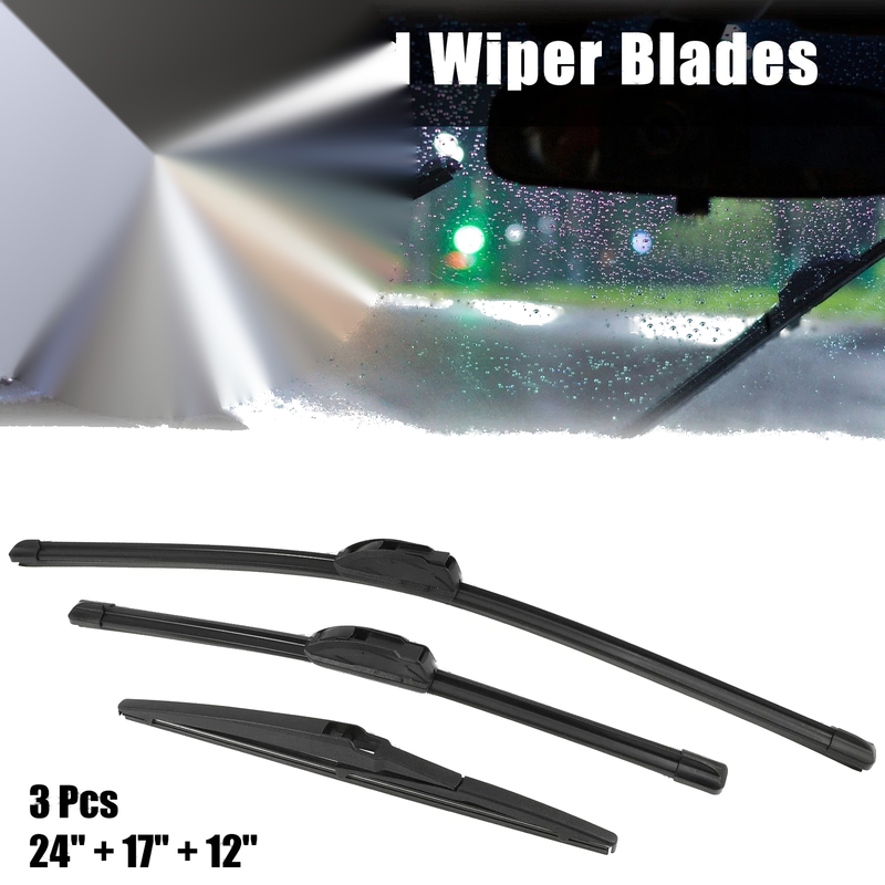 Toyota RAV4 3 x 24'' 17'' 12'' Front Windshield Wiper Blades (2006–2015)