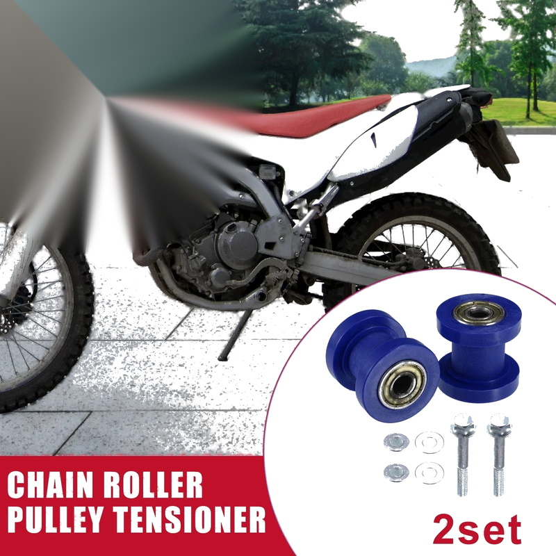 Motorcycle Mini Bike ATV 2 x Set 8mm Chain Roller Pulley Tensioner