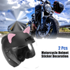 Motorcycle Pink TPU 2 x Cat Ears Style Sticker Helmet Decoration