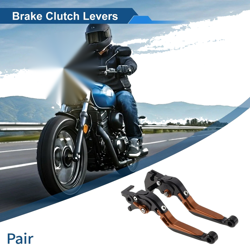 Yamaha MT125 Black Orange Adjustable Short Long Brake Clutch Levers