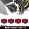 4pcs Motorcycle M6x1.0 Red Universal Screw Mount Round Warning Reflector 44.5mm
