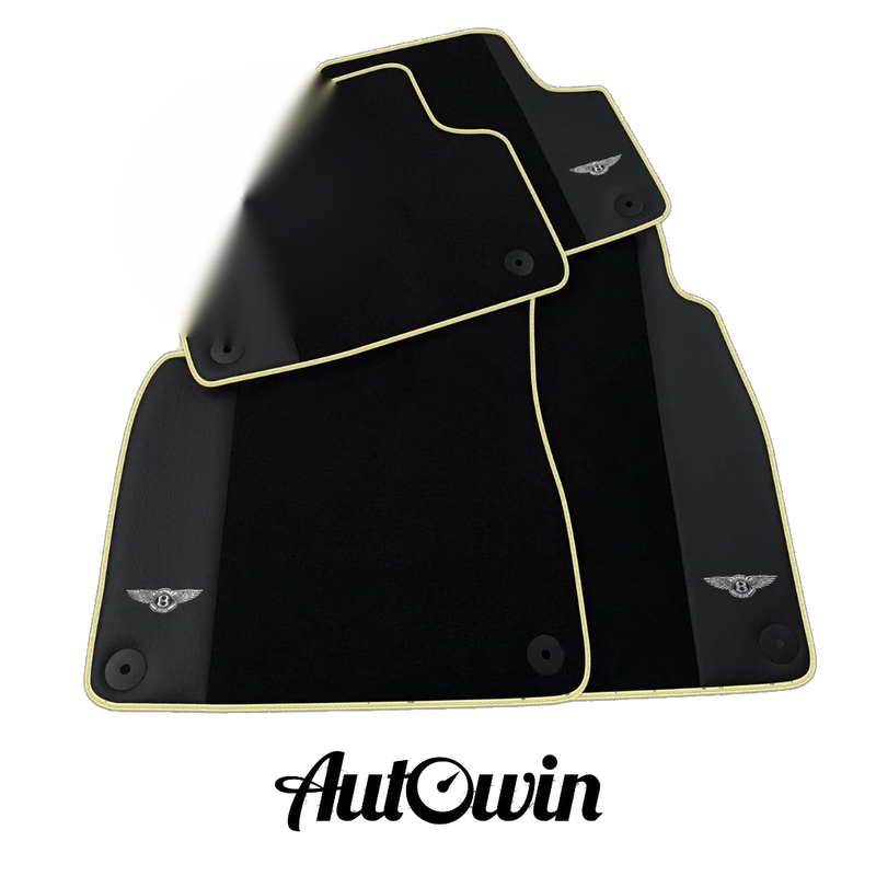 Bentley Bentayga 2 x (2015-2023) Beige Trim AutoWin Black Floor Mats
