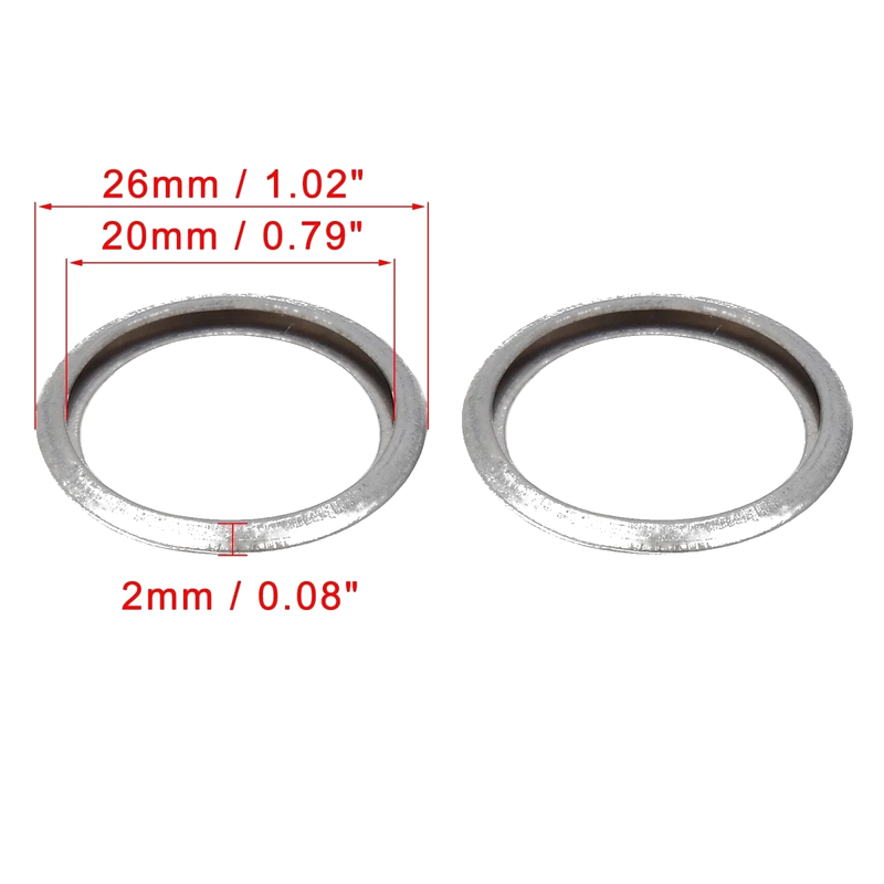 Subaru 10 x M20 Silver Tone Oil Drain Plug Gaskets (11126AA000)