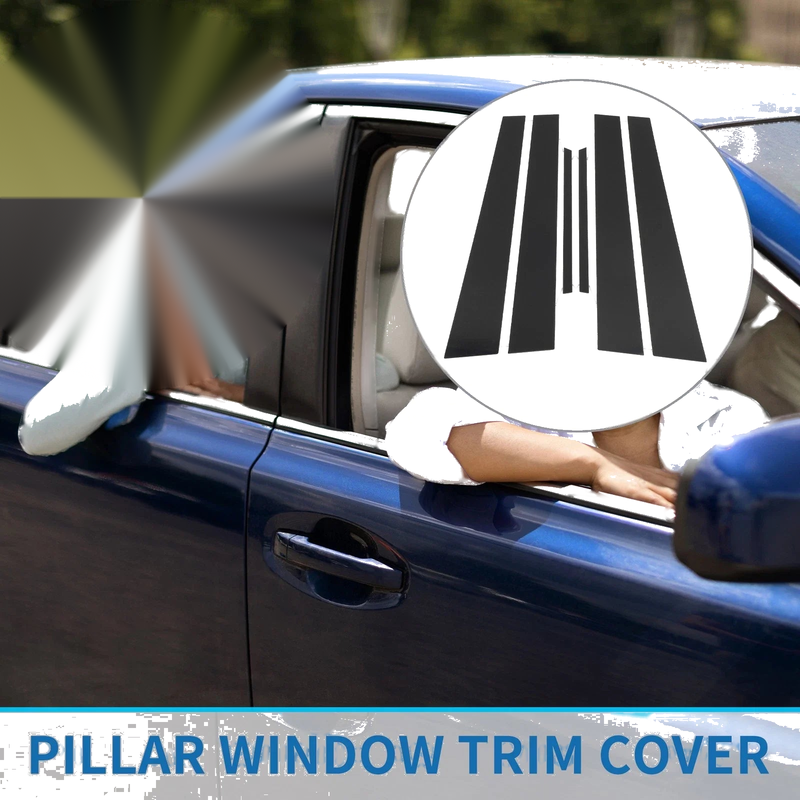 Lexus ES (2002-2006) Black 6 Pcs Door Pillar Window Trim
