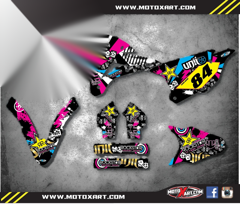 Kawasaki KXF 450 - RUSH STYLE Decals Custom Graphics Kit (2012-2014)