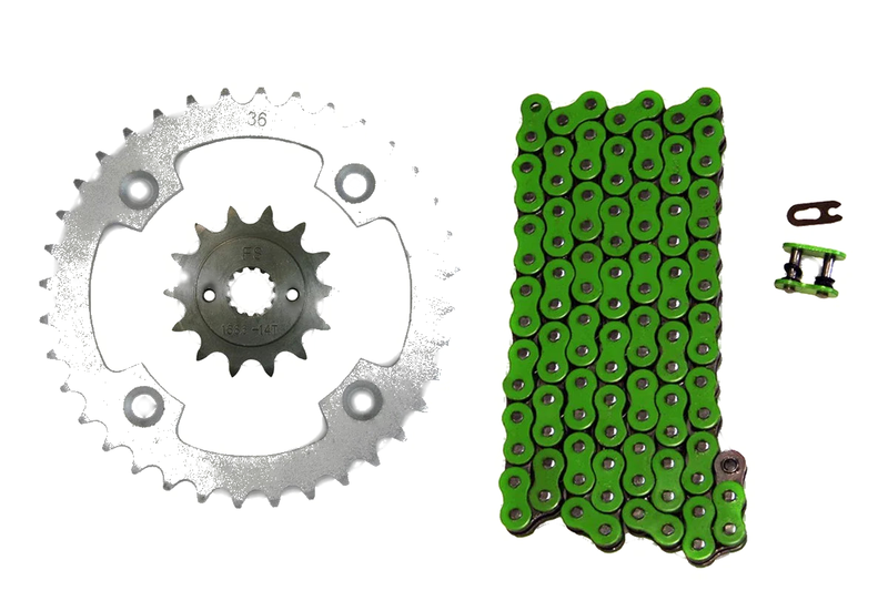 Suzuki LT-R450 Quadracer Green O-Ring Drive Chain & Sprockets
